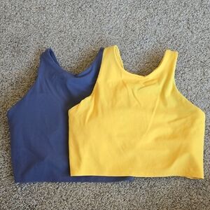 Athleta Blue and Yellow Tank Tops